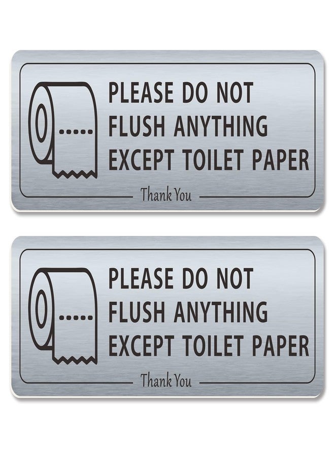 Fun-Plus 2 PACK Do Not Flush Anything Except Toilet Paper Bathroom Sign for Business Wall Set, Airbnb Essentials for Hosts, Guest Restroom Must Haves, Self-Adhesive Door Labels - Image 1